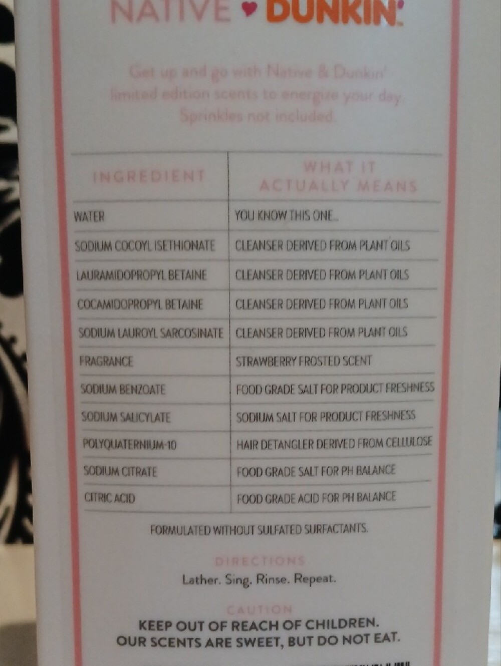 DUNKIN' Native Strawberry Frosted Moisturizing Shampoo - Picture 2 of 2